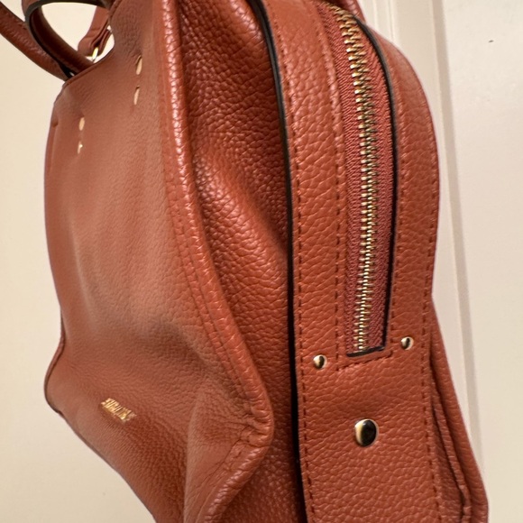Steve Madden Chestnut Satchel with Gold Details - Picture 3 of 10